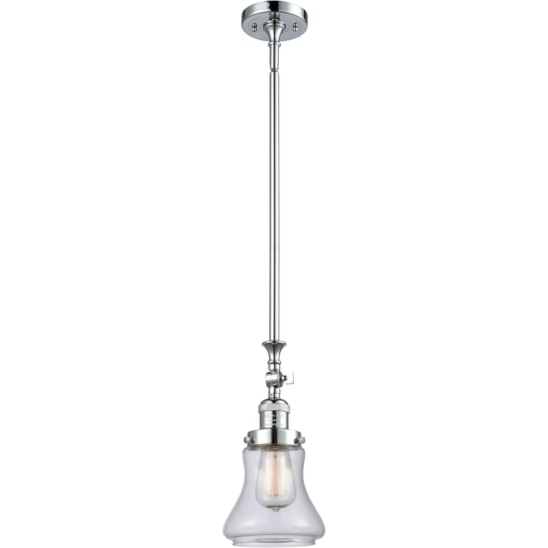 Franklin Restoration Bellmont 1 Light 6.5 inch Polished Chrome Mini Pendant Ceiling Light in Incandescent, Clear, Franklin Restoration