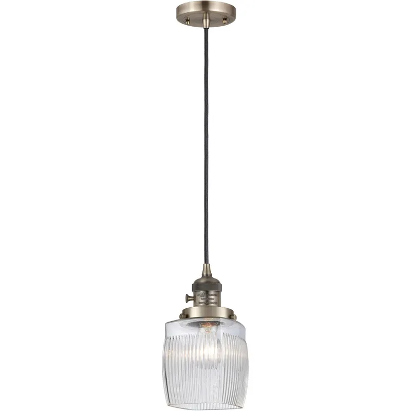 Franklin Restoration Colton LED 6 inch Antique Brass Mini Pendant Ceiling Light