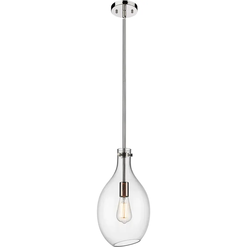 Norwalk 1 Light 9 inch Polished Nickel Mini Pendant Ceiling Light in Clear Glass