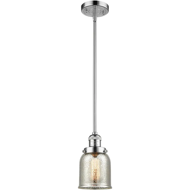 Franklin Restoration Bell LED 5 inch Polished Chrome Mini Pendant Ceiling Light in Silver Plated Mercury, Franklin Restoration