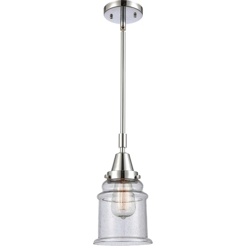 Franklin Restoration Canton LED 6.5 inch Polished Chrome Mini Pendant Ceiling Light in Seedy Glass