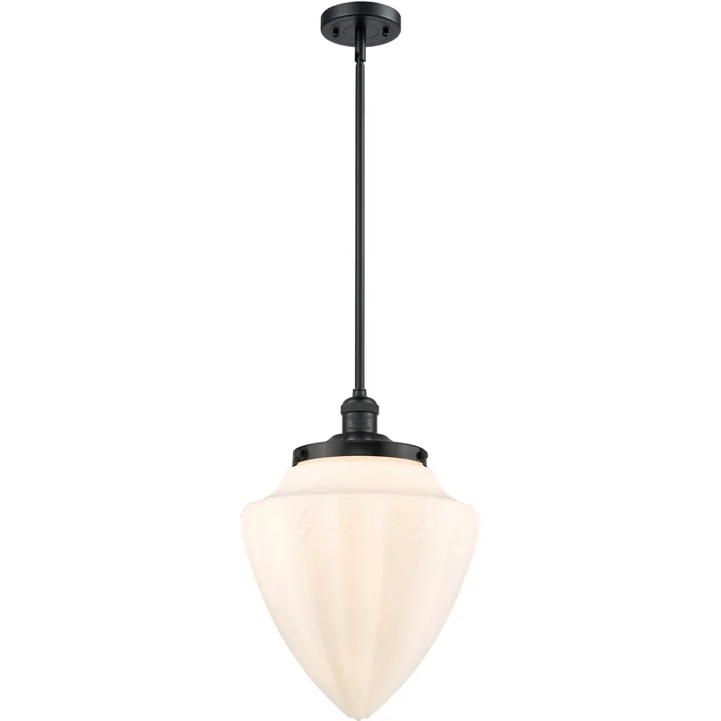 Franklin Restoration Bullet 1 Light 12 inch Matte Black Mini Pendant Ceiling Light in Incandescent, Matte White