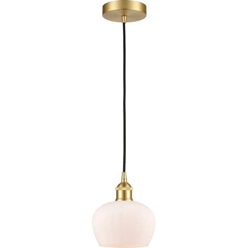 Edison Fenton LED 7 inch Satin Gold Mini Pendant Ceiling Light