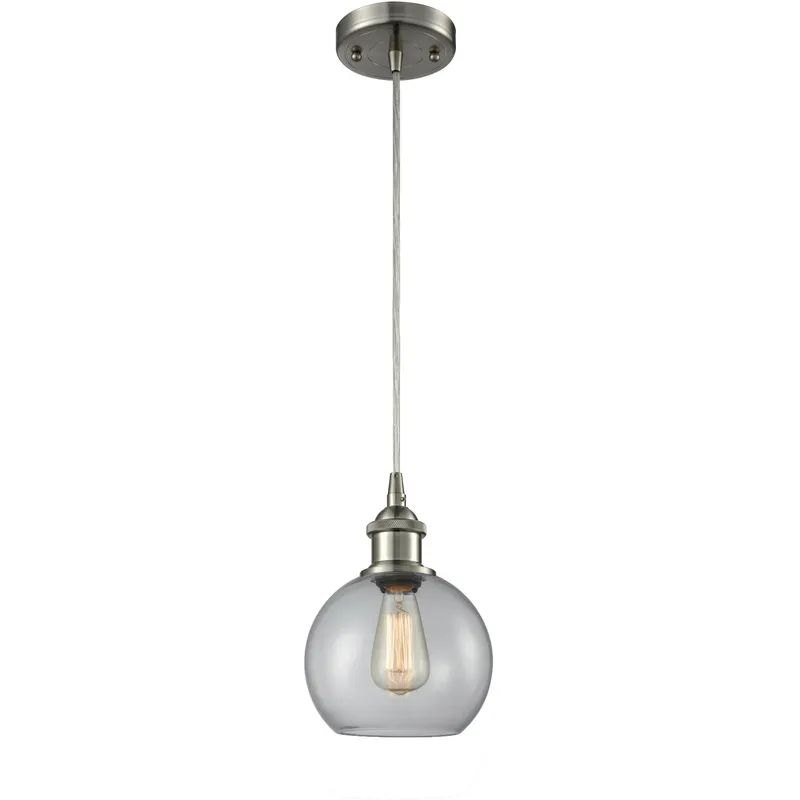 Ballston Athens 1 Light 8 inch Brushed Satin Nickel Mini Pendant Ceiling Light