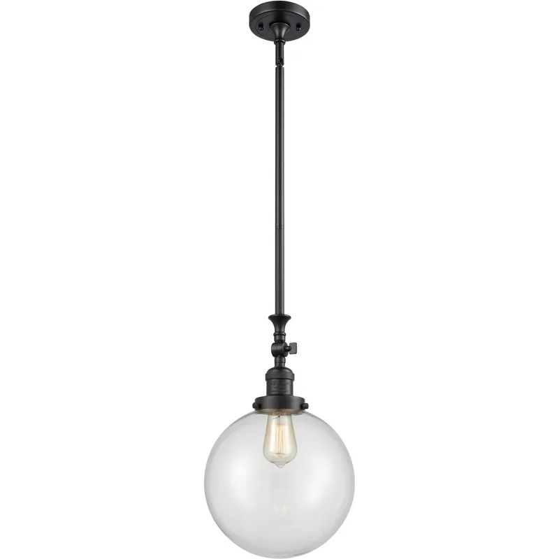 Franklin Restoration Beacon 1 Light 10 inch Matte Black Mini Pendant Ceiling Light in Incandescent, Clear, Franklin Restoration