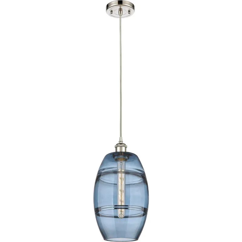 Ballston Vaz 1 Light 8 inch Polished Nickel Cord Hung Mini Pendant Ceiling Light