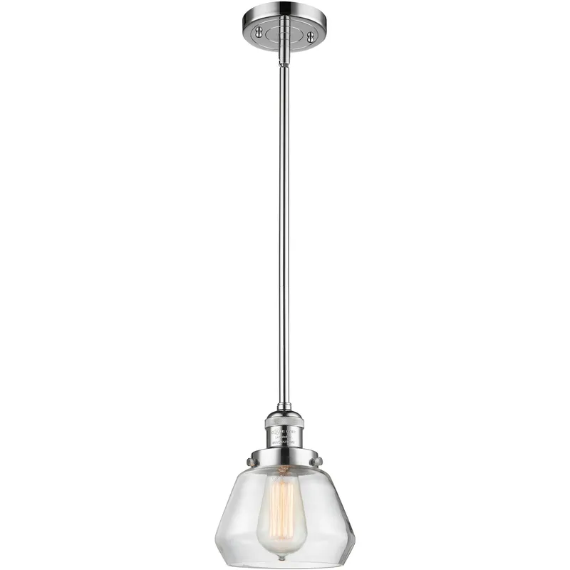 Franklin Restoration Fulton 1 Light 7 inch Polished Chrome Mini Pendant Ceiling Light in Incandescent, Clear, Franklin Restoration