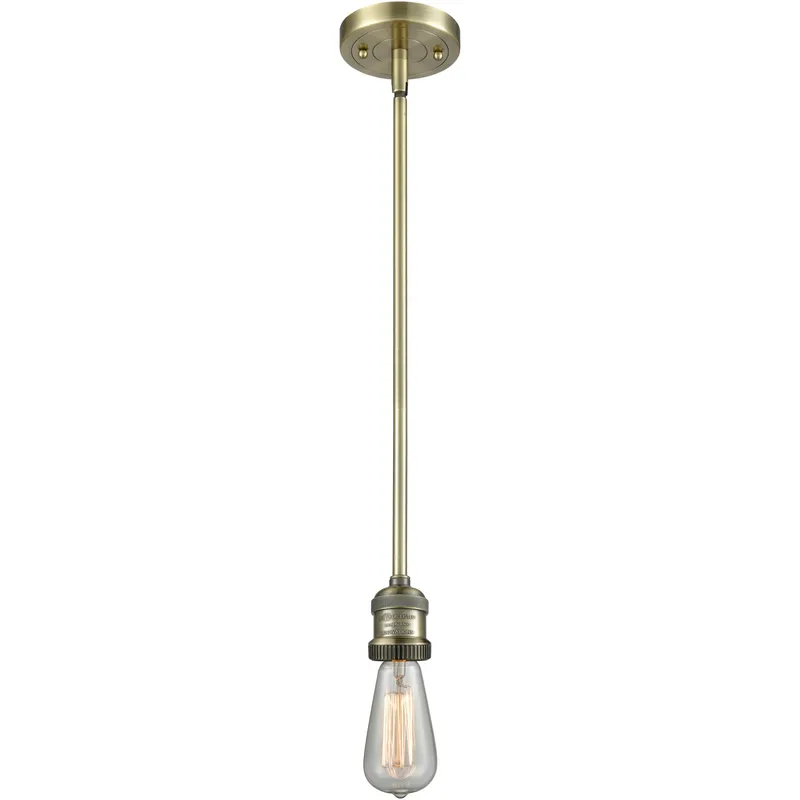 Franklin Restoration Bare Bulb LED 2 inch Antique Brass Mini Pendant Ceiling Light