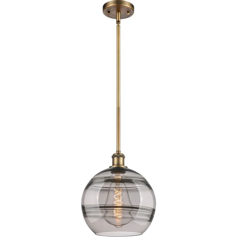 Ballston Rochester 1 Light 10 inch Brushed Brass Stem Hung Mini Pendant Ceiling Light
