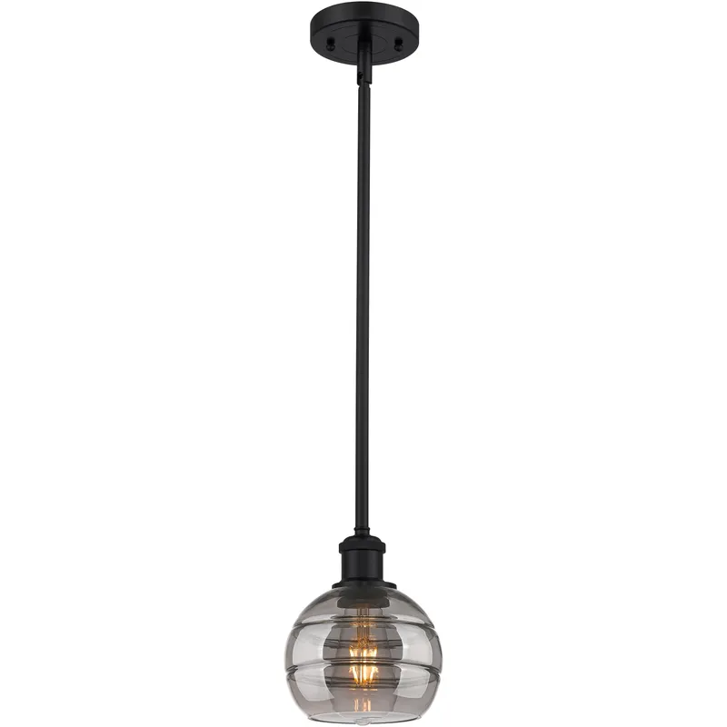 Ballston Rochester 1 Light 5.88 inch Matte Black Stem Hung Mini Pendant Ceiling Light