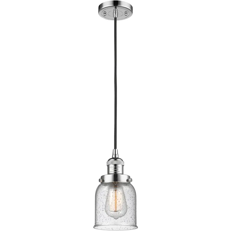 Franklin Restoration Bell 1 Light 5 inch Polished Chrome Mini Pendant Ceiling Light in Incandescent, Seedy, Franklin Restoration