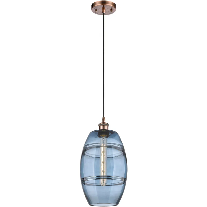 Ballston Vaz 1 Light 8 inch Antique Copper Cord Hung Mini Pendant Ceiling Light