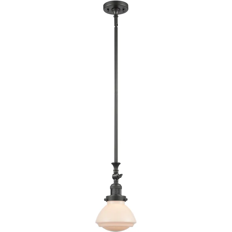 Franklin Restoration Olean LED 6.75 inch Oil Rubbed Bronze Mini Pendant Ceiling Light in Matte White, Franklin Restoration