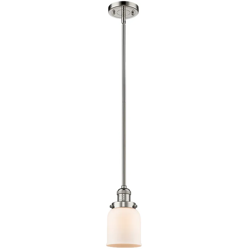 Franklin Restoration Bell LED 5 inch Polished Nickel Mini Pendant Ceiling Light in Matte White, Franklin Restoration