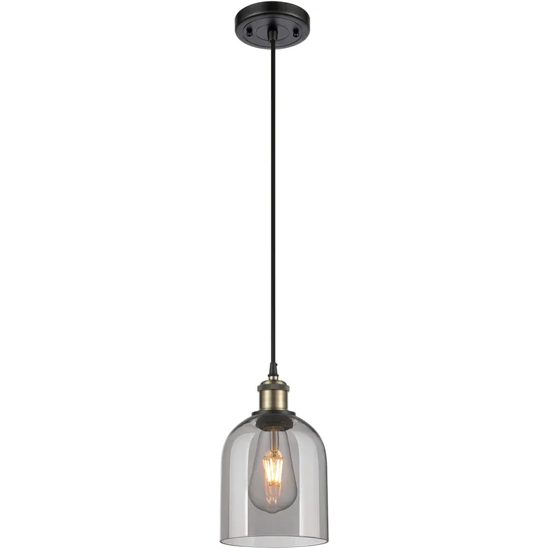 Ballston Bella 1 Light 5.5 inch Black Antique Brass Cord Hung Mini Pendant Ceiling Light