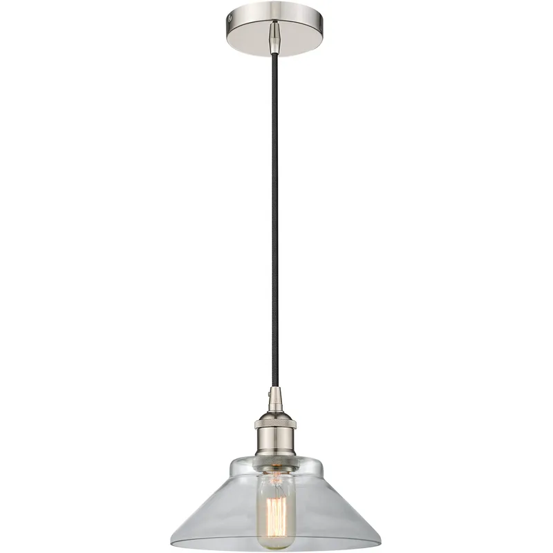 Edison Orwell LED 8 inch Polished Nickel Mini Pendant Ceiling Light