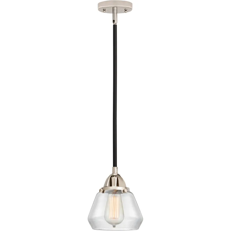 Nouveau 2 Fulton LED 6.75 inch Black Polished Nickel Mini Pendant Ceiling Light in Clear