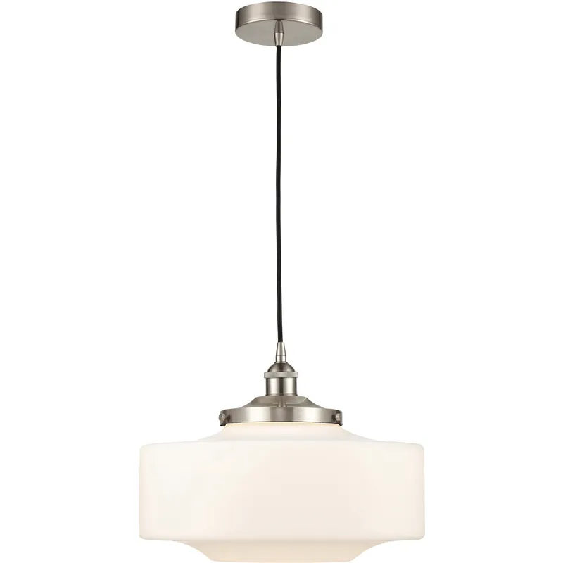 Bridgeton 1 Light 16 inch Brushed Satin Nickel Mini Pendant Ceiling Light in Matte White Glass