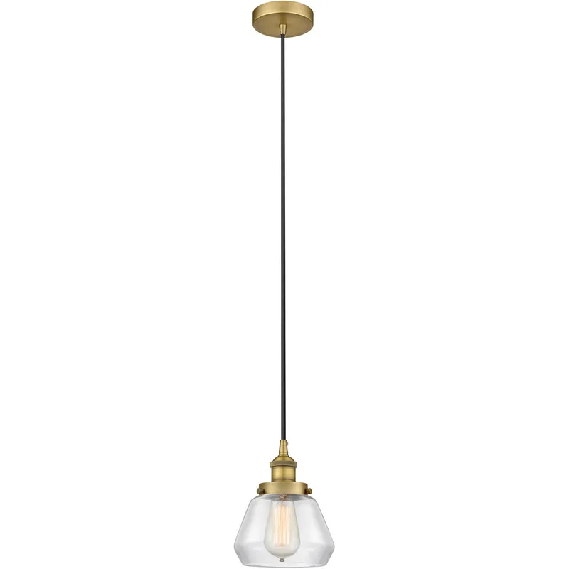 Edison Fulton LED 7 inch Brushed Brass Mini Pendant Ceiling Light