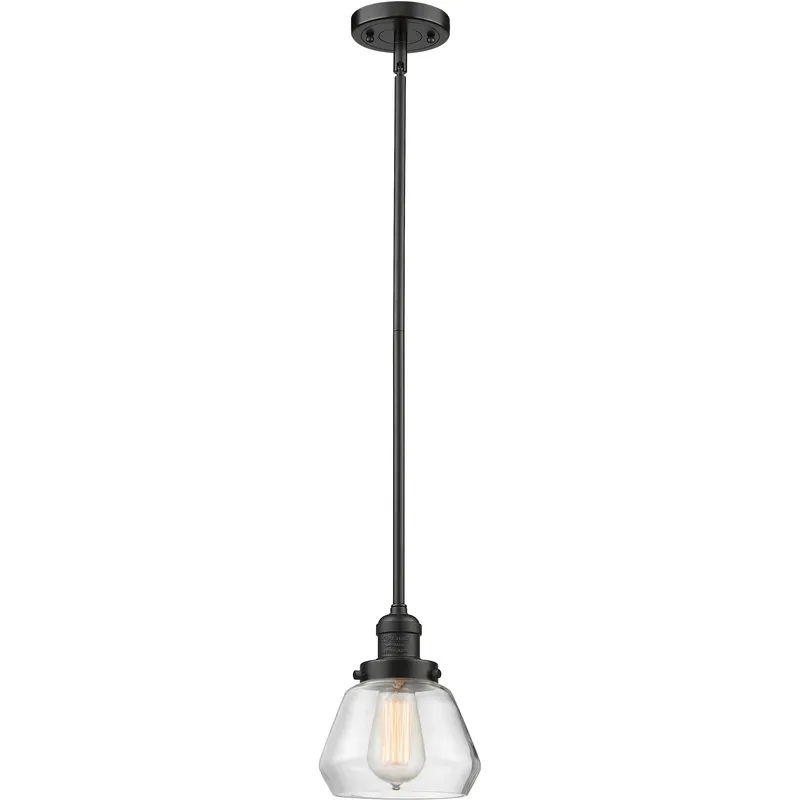 Franklin Restoration Fulton 1 Light 7 inch Oil Rubbed Bronze Mini Pendant Ceiling Light in Incandescent, Clear, Franklin Restoration