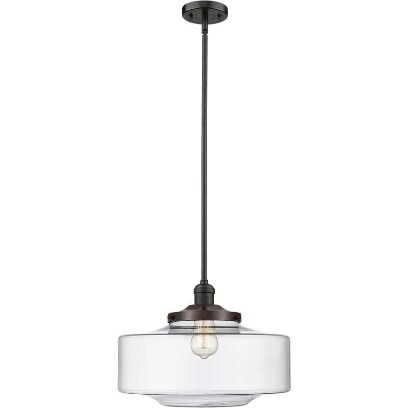 Franklin Restoration Bridgeton 1 Light 11.75 inch Oil Rubbed Bronze Mini Pendant Ceiling Light in Incandescent, Clear