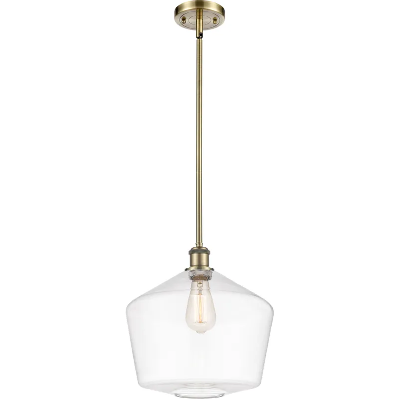 Ballston Cindyrella 1 Light 12 inch Antique Brass Mini Pendant Ceiling Light in Incandescent, Clear Glass