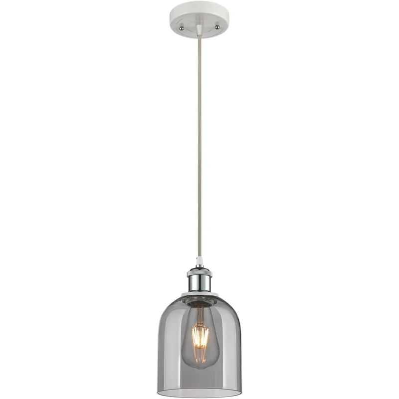 Ballston Bella 1 Light 5.5 inch White Polished Chrome Cord Hung Mini Pendant Ceiling Light
