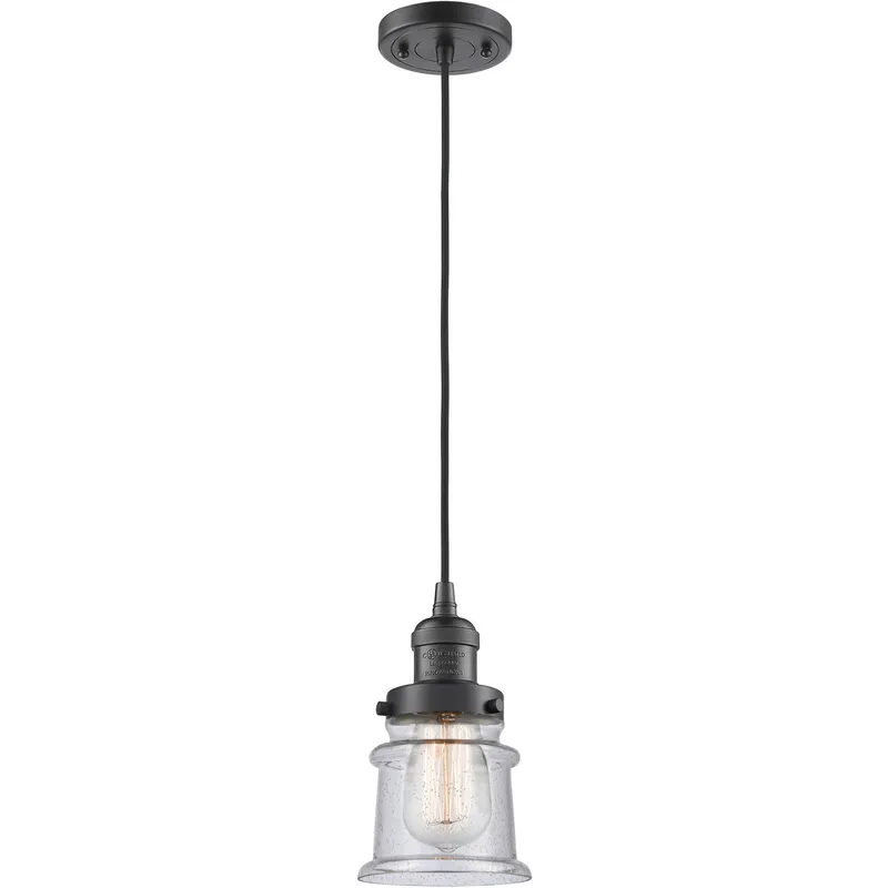 Franklin Restoration Canton 1 Light 6 inch Oil Rubbed Bronze Mini Pendant Ceiling Light in Incandescent, Seedy, Franklin Restoration
