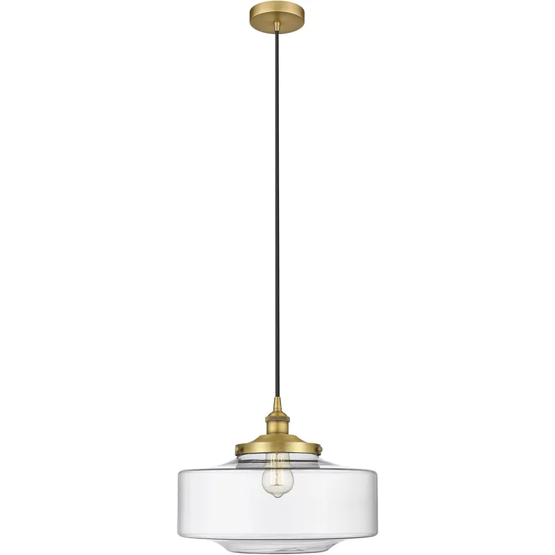 Bridgeton 1 Light 16 inch Brushed Brass Mini Pendant Ceiling Light in Clear Glass