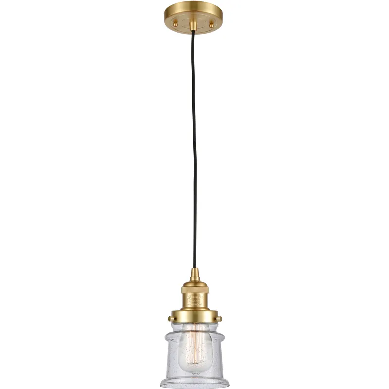 Franklin Restoration Canton LED 6 inch Satin Gold Mini Pendant Ceiling Light in Seedy, Franklin Restoration