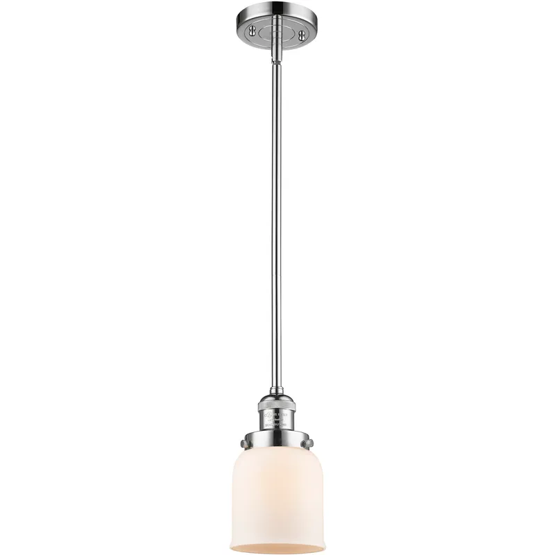 Franklin Restoration Bell 1 Light 5 inch Polished Chrome Mini Pendant Ceiling Light in Incandescent, Matte White, Franklin Restoration