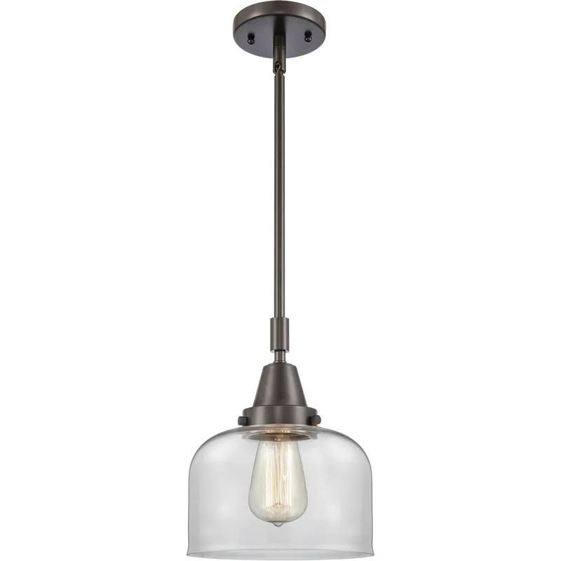 Franklin Restoration X-Large Bell LED 12 inch Oil Rubbed Bronze Mini Pendant Ceiling Light in Clear Glass
