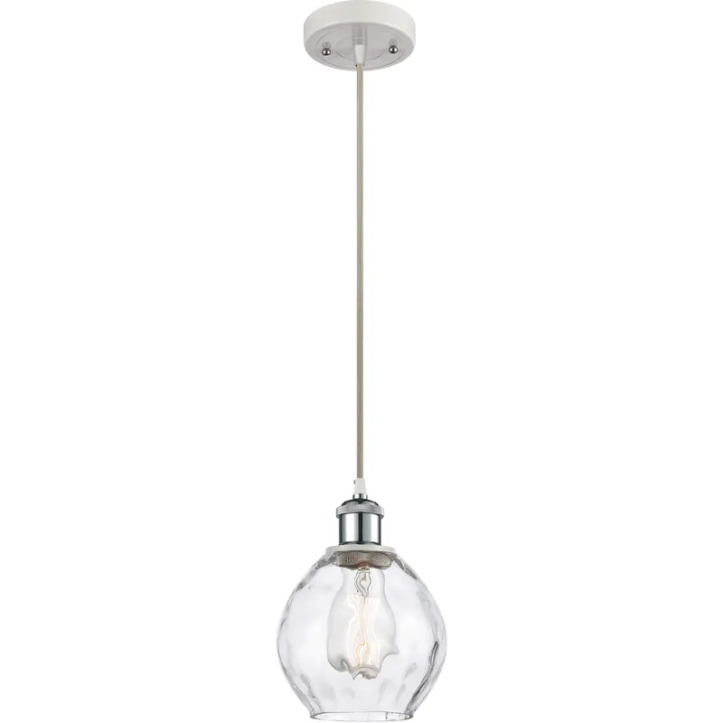 Ballston Small Waverly LED 6 inch White and Polished Chrome Mini Pendant Ceiling Light, Ballston
