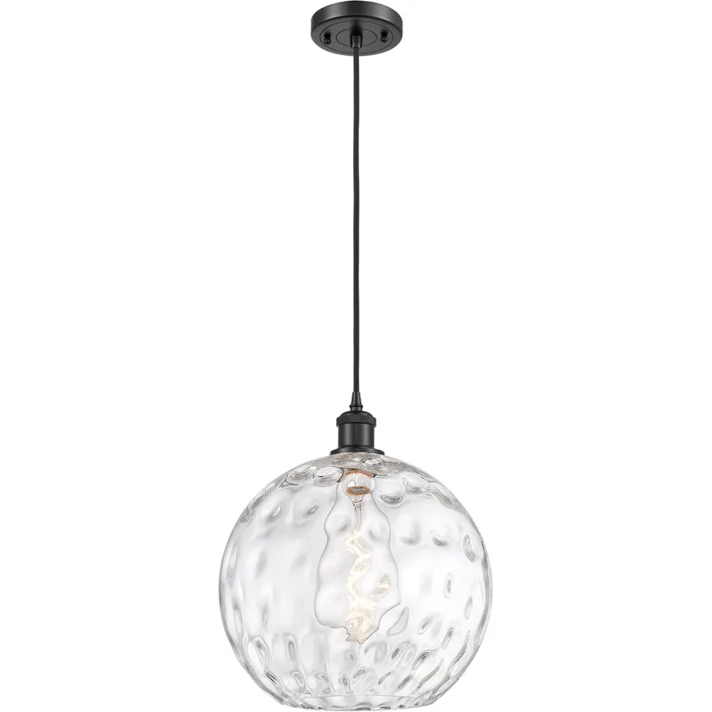 Ballston Athens Water Glass 1 Light 12 inch Matte Black Mini Pendant Ceiling Light