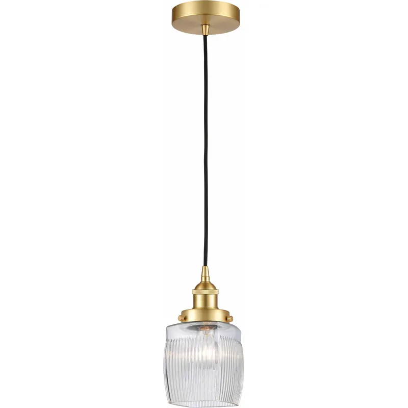 Edison Colton 1 Light 6 inch Satin Gold Mini Pendant Ceiling Light