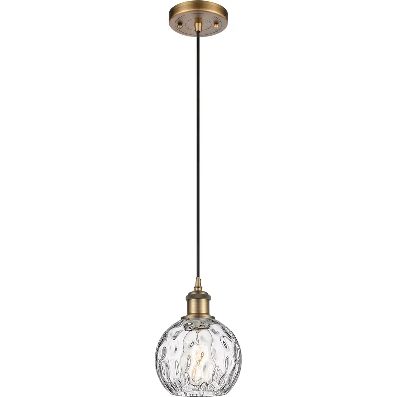 Ballston Athens Water Glass LED 6 inch Brushed Brass Mini Pendant Ceiling Light