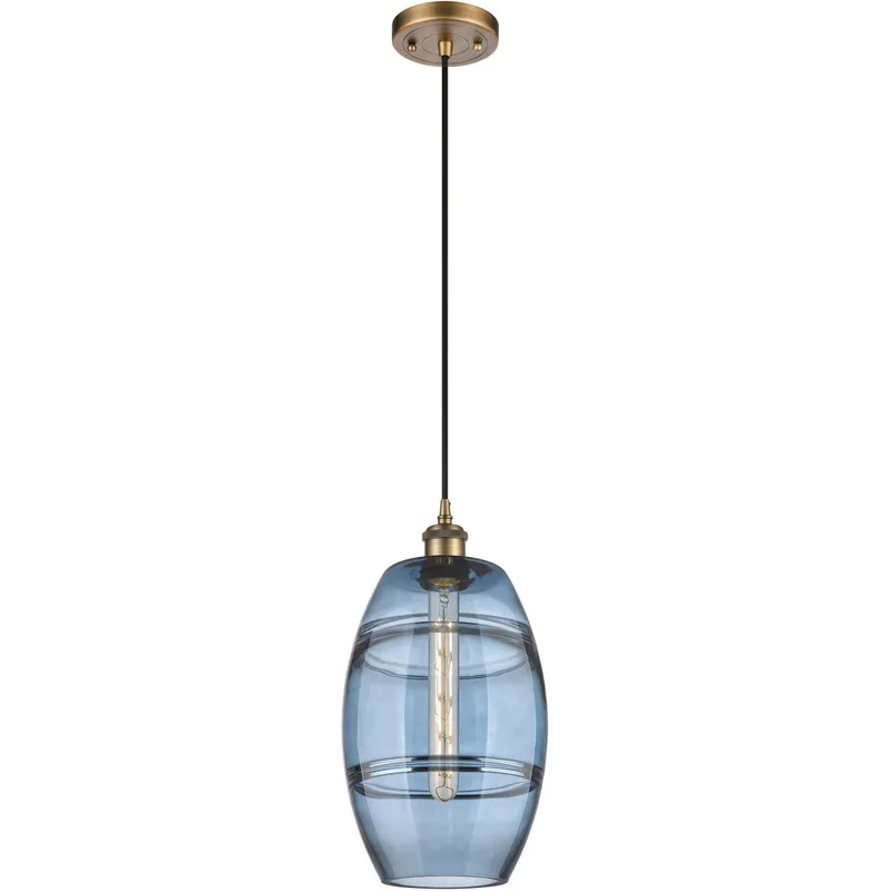 Ballston Vaz 1 Light 8 inch Brushed Brass Cord Hung Mini Pendant Ceiling Light