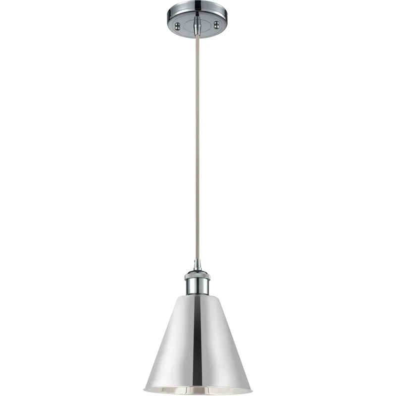 Ballston Cone LED 8 inch Polished Chrome Mini Pendant Ceiling Light