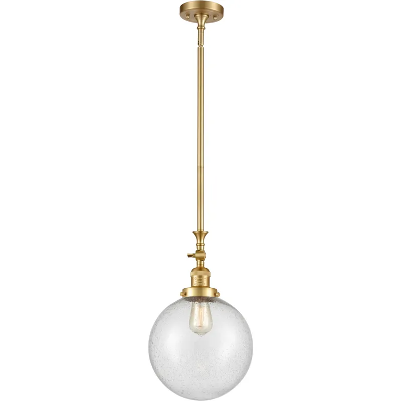 Franklin Restoration Beacon LED 10 inch Satin Gold Mini Pendant Ceiling Light in Seedy, Franklin Restoration