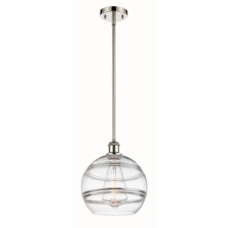 Ballston Rochester 1 Light 10 inch Polished Nickel Stem Hung Mini Pendant Ceiling Light