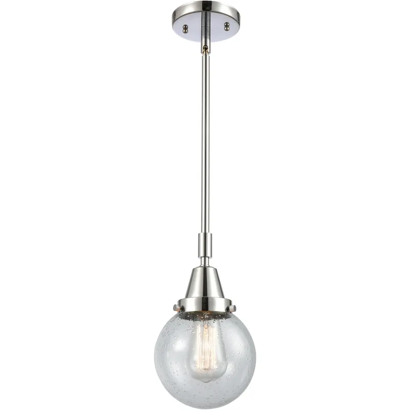 Beacon 1 Light 6 inch Polished Chrome Mini Pendant Ceiling Light in Seedy Glass