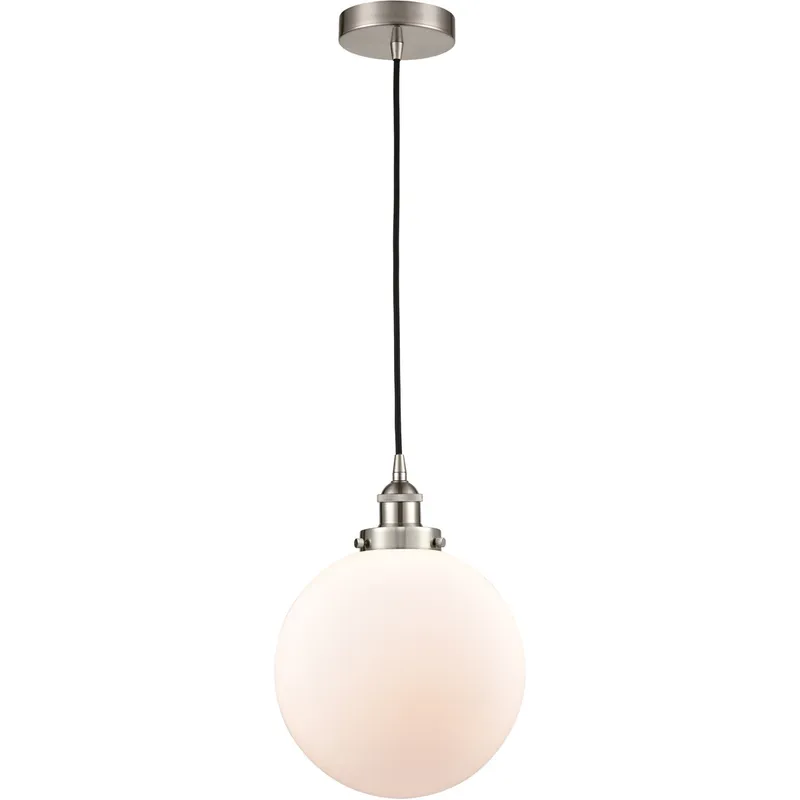 Edison Beacon LED 10 inch Brushed Satin Nickel Mini Pendant Ceiling Light