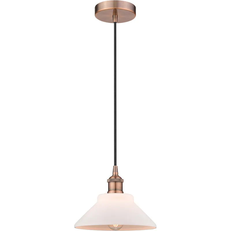 Edison Orwell LED 8 inch Antique Copper Mini Pendant Ceiling Light