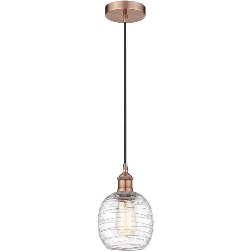 Edison Belfast 1 Light 6 inch Antique Copper Mini Pendant Ceiling Light