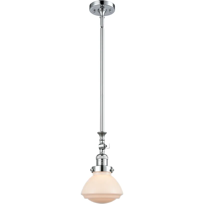 Franklin Restoration Olean LED 6.75 inch Polished Chrome Mini Pendant Ceiling Light in Matte White, Franklin Restoration