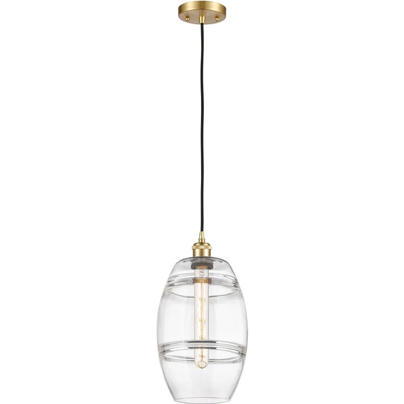 Ballston Vaz 1 Light 8 inch Satin Gold Cord Hung Mini Pendant Ceiling Light