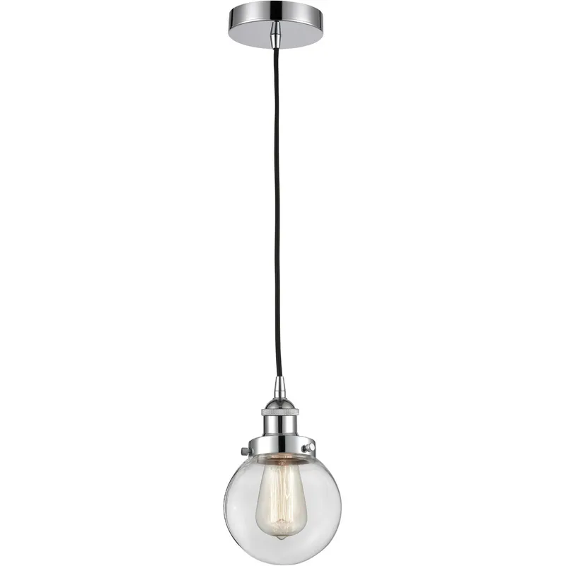 Edison Beacon LED 6 inch Polished Chrome Mini Pendant Ceiling Light