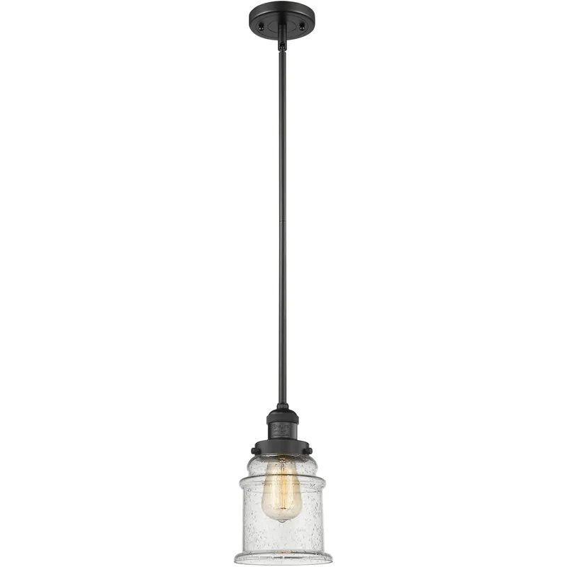 Franklin Restoration Canton LED 6.5 inch Matte Black Mini Pendant Ceiling Light in Seedy, Franklin Restoration