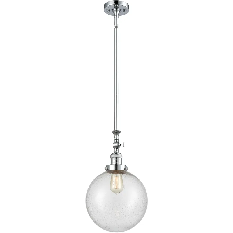 Franklin Restoration Beacon 1 Light 10 inch Polished Chrome Mini Pendant Ceiling Light in Incandescent, Seedy, Franklin Restoration