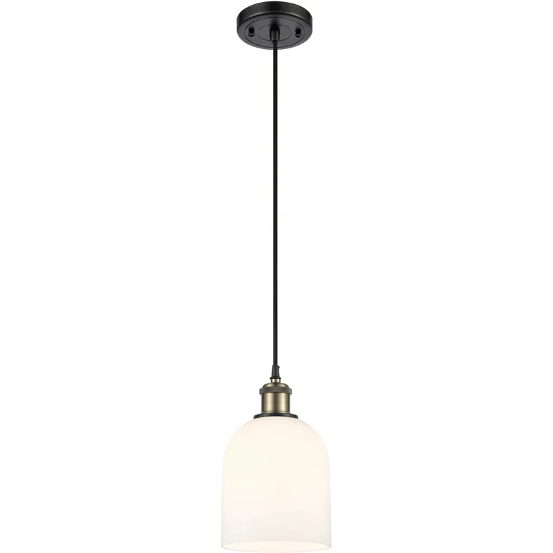 Ballston Bella 1 Light 5.5 inch Black Antique Brass Cord Hung Mini Pendant Ceiling Light
